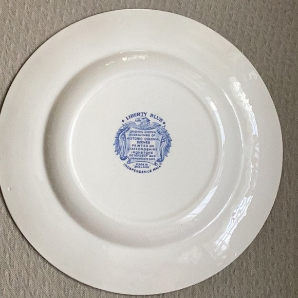 Vintage Liberty Blue Plate,Independence Hall Staffordshire ironstone Colonial S… - Picture 3 of 4